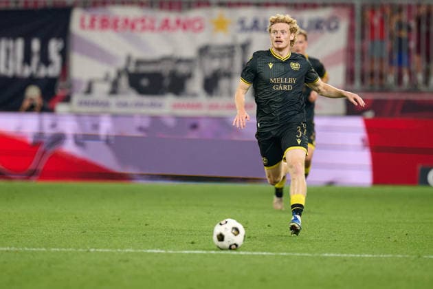 Salzburg, Österreich 27. August 2026: UEFA Europa League - 2026 2027 - Play-offs - Rückspiel - FC Red Bull Salzburg gegen Mjällby AIF Im Bild: Martin Agnarsson (AIF) Red Bull Arena Copyright: xFotostandx xWassmuthx