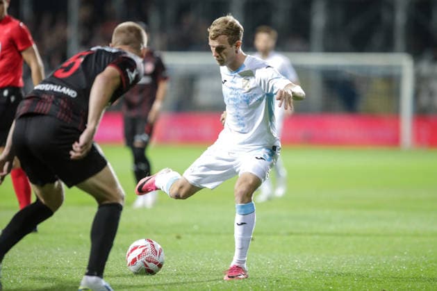 HNK Rijeka v Midtjylland - UEFA Conference League 2026 27 Play Off Round Second Leg RIJEKA, CROATIA - AUGUST 27: Justas Lasickas of HNK Rijeka in action during the UEFA Conference League 2026 27 Play Off Round Second Leg match between HNK Rijeka and FC Midtjylland at Stadion HNK Rijeka on August 27, 2026 in Rijeka, Croatia.  GoranxKovacic PIXSELL