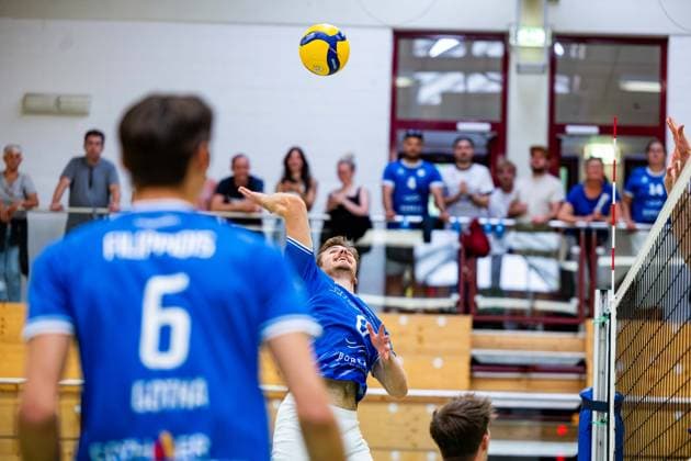 27.08.2026, GER, Volleyball, Maenner, Saison 26 27, 2.Bl Sued 1.Bl, Testspiel, Blue Volleys Gotha - Cerebricks Volley Goats Mitteldeutschland Robin Stolle (Blue Volleys Gotha,8) 99867 Gotha Sporthalle Sportanlage Ernesti Thüringen Deutschland