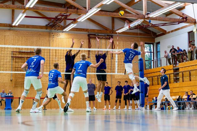 27.08.2026, GER, Volleyball, Maenner, Saison 26 27, 2.Bl Sued 1.Bl, Testspiel, Blue Volleys Gotha - Cerebricks Volley Goats Mitteldeutschland Ben Bierwisch (Blue Volleys Gotha,13) 99867 Gotha Sporthalle Sportanlage Ernesti Thüringen Deutschland