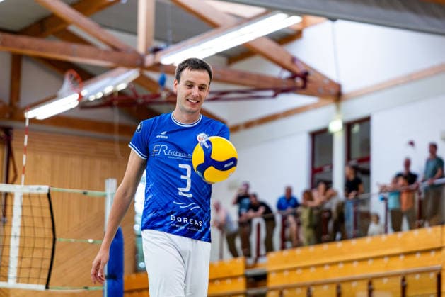 27.08.2026, GER, Volleyball, Maenner, Saison 26 27, 2.Bl Sued 1.Bl, Testspiel, Blue Volleys Gotha - Cerebricks Volley Goats Mitteldeutschland Christoph Assmann (Blue Volleys Gotha,3) 99867 Gotha Sporthalle Sportanlage Ernesti Thüringen Deutschland