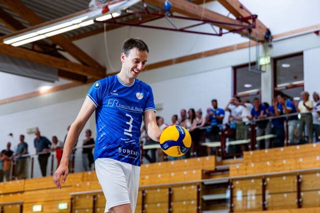 27.08.2026, GER, Volleyball, Maenner, Saison 26 27, 2.Bl Sued 1.Bl, Testspiel, Blue Volleys Gotha - Cerebricks Volley Goats Mitteldeutschland Christoph Assmann (Blue Volleys Gotha,3) 99867 Gotha Sporthalle Sportanlage Ernesti Thüringen Deutschland