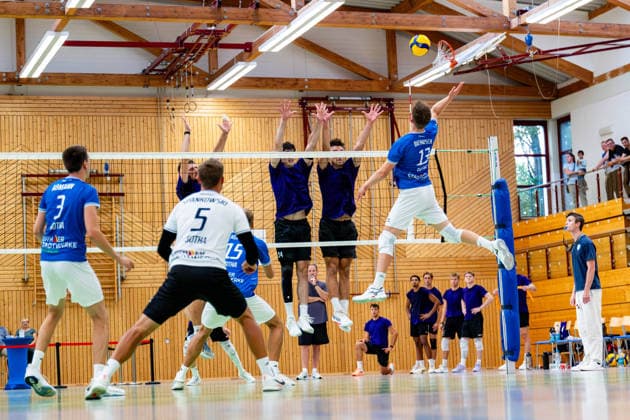 27.08.2026, GER, Volleyball, Maenner, Saison 26 27, 2.Bl Sued 1.Bl, Testspiel, Blue Volleys Gotha - Cerebricks Volley Goats Mitteldeutschland Ben Bierwisch (Blue Volleys Gotha,13) 99867 Gotha Sporthalle Sportanlage Ernesti Thüringen Deutschland