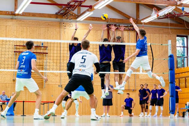 27.08.2026, GER, Volleyball, Maenner, Saison 26 27, 2.Bl Sued 1.Bl, Testspiel, Blue Volleys Gotha - Cerebricks Volley Goats Mitteldeutschland Ben Bierwisch (Blue Volleys Gotha,13) 99867 Gotha Sporthalle Sportanlage Ernesti Thüringen Deutschland