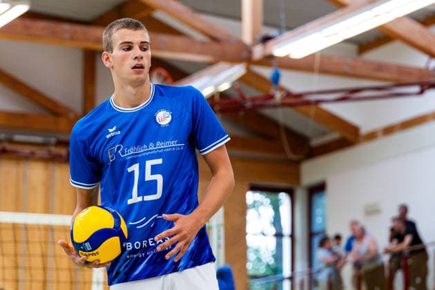 27.08.2026, GER, Volleyball, Maenner, Saison 26 27, 2.Bl Sued 1.Bl, Testspiel, Blue Volleys Gotha - Cerebricks Volley Goats Mitteldeutschland Hannes Krausse (Blue Volleys Gotha,4) 99867 Gotha Sporthalle Sportanlage Ernesti Thüringen Deutschland