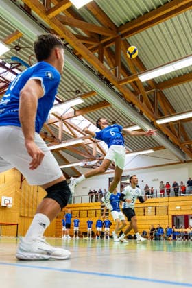 27.08.2026, GER, Volleyball, Maenner, Saison 26 27, 2.Bl Sued 1.Bl, Testspiel, Blue Volleys Gotha - Cerebricks Volley Goats Mitteldeutschland Jean Filippidis (Blue Volleys Gotha,6) 99867 Gotha Sporthalle Sportanlage Ernesti Thüringen Deutschland