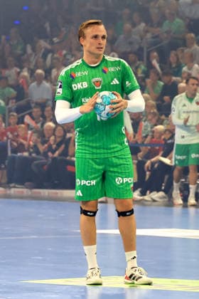 27.08.2026, GER Deutschland, Handball, 1.Bundesliga, 27.08.2026, Saison 2026 2027, Berlin, Fuechse Berlin vs Melsungen Tobias Grondahl ( Fuechse Berlin 15 ) Berlin Max-Schmeling-Halle Berlin Deutschland Copyright: xNordphotox xEnglerx