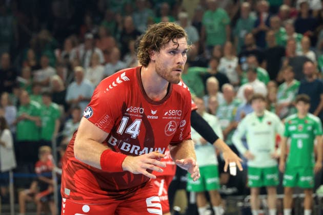 27.08.2026, GER Deutschland, Handball, 1.Bundesliga, 27.08.2026, Saison 2026 2027, Berlin, Fuechse Berlin vs Melsungen Ben Beekmann ( MT Melsungen 14 ) Berlin Max-Schmeling-Halle Berlin Deutschland Copyright: xNordphotox xEnglerx