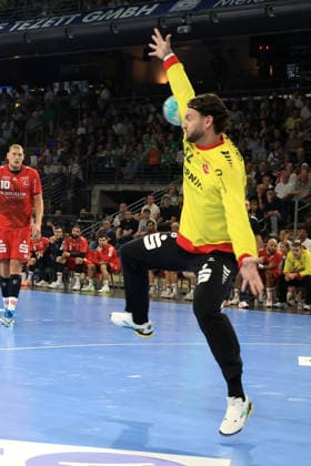 27.08.2026, GER Deutschland, Handball, 1.Bundesliga, 27.08.2026, Saison 2026 2027, Berlin, Fuechse Berlin vs Melsungen Kristof Palasics ( MT Melsungen 32 ) Berlin Max-Schmeling-Halle Berlin Deutschland Copyright: xNordphotox xEnglerx