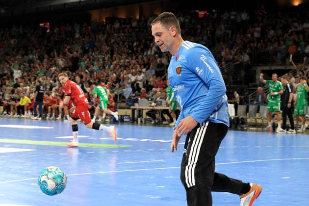 27.08.2026, GER Deutschland, Handball, 1.Bundesliga, 27.08.2026, Saison 2026 2027, Berlin, Fuechse Berlin vs Melsungen Palicka, Andreas ( Fuechse Berlin 12 ) Berlin Max-Schmeling-Halle Berlin Deutschland Copyright: xNordphotox xEnglerx