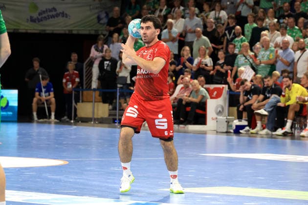 27.08.2026, GER Deutschland, Handball, 1.Bundesliga, 27.08.2026, Saison 2026 2027, Berlin, Fuechse Berlin vs Melsungen Erik Balenciaga ( MT Melsungen 6 ) Berlin Max-Schmeling-Halle Berlin Deutschland Copyright: xNordphotox xEnglerx