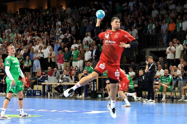 27.08.2026, GER Deutschland, Handball, 1.Bundesliga, 27.08.2026, Saison 2026 2027, Berlin, Fuechse Berlin vs Melsungen Daniel Dujshebaev ( MT Melsungen 24 ) Berlin Max-Schmeling-Halle Berlin Deutschland Copyright: xNordphotox xEnglerx