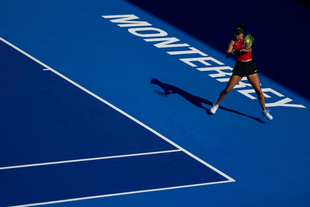 August 27, 2026, Monterrey, Nuevo Leon, Mexico: Ann Li (USA) in action against Alycia Parks (USA) during the GNP Seguros WTA, Tennis Damen 500 Open at Club Sonoma in Monterrey, Nuevo Leon. Li won 2:6, 3:6. Tenis 2026: WTA 500 Monterrey: Parks Vs Li  - ZUMAo125 20260827_zip_o125_009 Copyright: xAntonioxOjedax