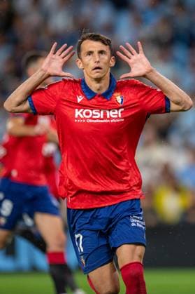 ESP : RC Celta v CA Osasuna LaLiga EA Sports Ante Budimir celebrates second goal during LaLiga EA Sports between RC Celta v CA Osasuna on August 27, 2026 , played at ABANCA Balaidos Stadium , Spain Copyright: xLuisxLorenzox