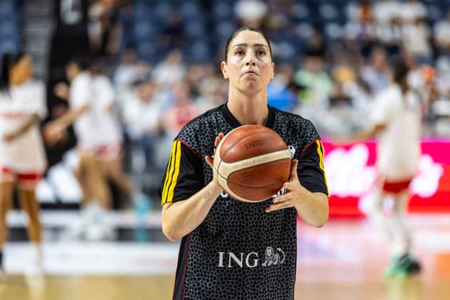 27.08.2026, GER, Testspiel, FIBA Women™s Basketball World Cup 2026 Köln, Deutschland-Türkei Patricia Broßmann (Deutschland, 34) bei der Erwärmung Köln LANXESS arena Nordrhein-Westfalen Deutschland