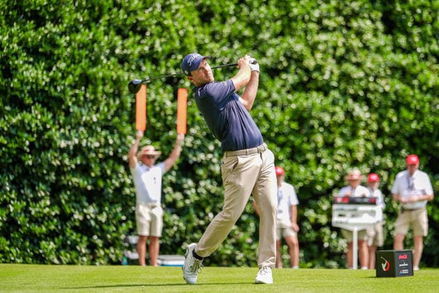 August 27, 2026, Atlanta, Georgia, USA: Russell Henley (USA) tees off the 12th hole during the first round of the 2026 TOUR Championship at East Lake Golf Club. Atlanta USA - ZUMAw109 20260827_fap_w109_037 Copyright: xDebbyxWongx