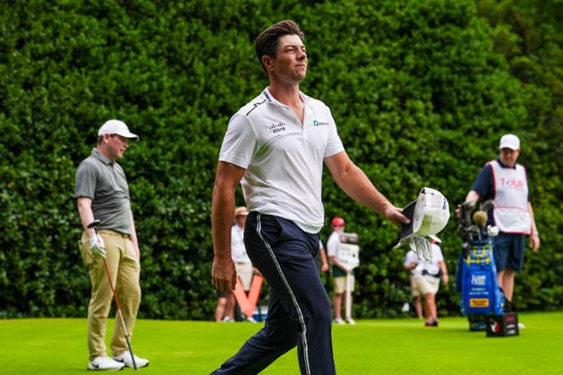 August 27, 2026, Atlanta, Georgia, USA: Viktor Hovland (NOR) walks off the 12th tee during the first round of the 2026 TOUR Championship at East Lake Golf Club. PGA, Golf Herren 2026: TOUR Championship - Round 1  - ZUMAw109 20260827_fap_w109_053 Copyright: xDebbyxWongx