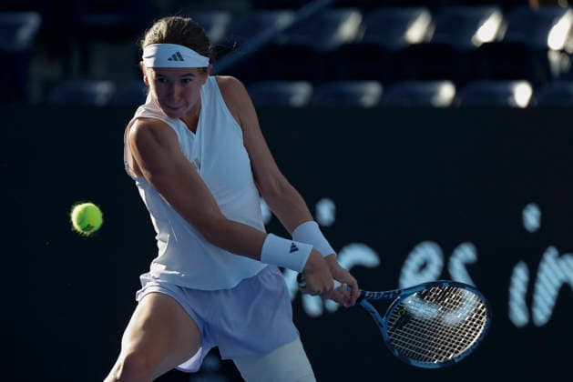 August 27, 2026, Monterrey, Nuevo Leon, Mexico: Nikola Bartunkova (CZE) in action against Darja Vidmanova (CZE) during the GNP Seguros WTA, Tennis Damen 500 Open at Club Sonoma in Monterrey, Nuevo Leon. Tenis 2026: WTA 500 Monterrey: Vidmanova Vs Bartunkova  - ZUMAo125 20260827_zip_o125_013 Copyright: xAntonioxOjedax