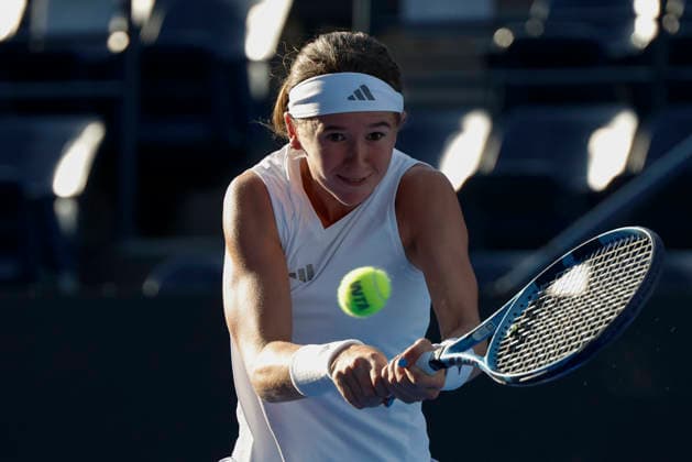 August 27, 2026, Monterrey, Nuevo Leon, Mexico: Nikola Bartunkova (CZE) in action against Darja Vidmanova (CZE) during the GNP Seguros WTA, Tennis Damen 500 Open at Club Sonoma in Monterrey, Nuevo Leon. Monterrey Mexico - ZUMAo125 20260827_zip_o125_015 Copyright: xAntonioxOjedax