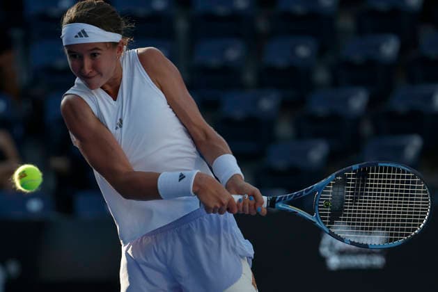 August 27, 2026, Monterrey, Nuevo Leon, Mexico: Nikola Bartunkova (CZE) in action against Darja Vidmanova (CZE) during the GNP Seguros WTA, Tennis Damen 500 Open at Club Sonoma in Monterrey, Nuevo Leon. Monterrey Mexico - ZUMAo125 20260827_zip_o125_017 Copyright: xAntonioxOjedax