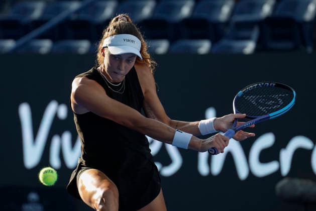 August 27, 2026, Monterrey, Nuevo Leon, Mexico: Darja Vidmanova (CZE) in action against Nikola Bartunkova (CZE) during the GNP Seguros WTA, Tennis Damen 500 Open at Club Sonoma in Monterrey, Nuevo Leon. Monterrey Mexico - ZUMAo125 20260827_zip_o125_020 Copyright: xAntonioxOjedax