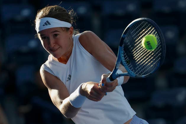 August 27, 2026, Monterrey, Nuevo Leon, Mexico: Nikola Bartunkova (CZE) in action against Darja Vidmanova (CZE) during the GNP Seguros WTA, Tennis Damen 500 Open at Club Sonoma in Monterrey, Nuevo Leon. Tenis 2026: WTA 500 Monterrey: Vidmanova Vs Bartunkova  - ZUMAo125 20260827_zip_o125_016 Copyright: xAntonioxOjedax