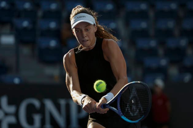 August 27, 2026, Monterrey, Nuevo Leon, Mexico: Darja Vidmanova (CZE) in action against Nikola Bartunkova (CZE) during the GNP Seguros WTA, Tennis Damen 500 Open at Club Sonoma in Monterrey, Nuevo Leon. Tenis 2026: WTA 500 Monterrey: Vidmanova Vs Bartunkova  - ZUMAo125 20260827_zip_o125_021 Copyright: xAntonioxOjedax