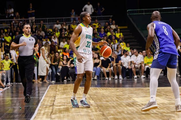 Brasil x República Dominicana BRASiLIA, DF - 27.08.2026: BRASIL X REPuBLICA DOMINICANA - Match between Brazil and the Dominican Republic, valid for the FIBA World Cup 2027 qualifiers, held at the Nilson Nelson Gymnasium in Brasilia. (Photo: Joao Pedro Carvalho Fotoarena) x3005743x  JoaoxPedroxCarvalho