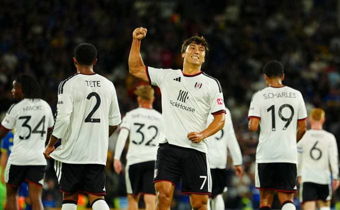 Gonzalo Garcia of Fulham celebrates scoring a goal after making it 3-0 Fulham v AFC Wimbledon, EFL Carabao Cup, Second Round, Football, Craven Cottage, London, UK - 27 Aug 2026London Craven Cottage United Kingdom EDITORIAL USE ONLY No use with unauthorised audio, video, data, fixture lists, club league logos or live services. Online in-match use limited to 120 images, no video emulation. No use in betting, games or single club league player publications. Copyright: xJavierxGarcia Shutterstockx 17118946cp