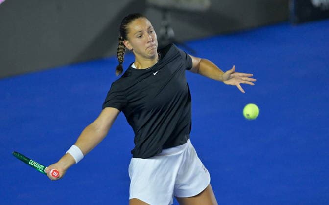 Monterrey Open tennis tournament Diane Parry of France in action against Clara Tauson of Denmark during their match at the Monterrey Open tennis tournament in Monterrey, Mexico, 27 August 2026. Monterrey Mexico  Copyright: xMiguelxSierrax