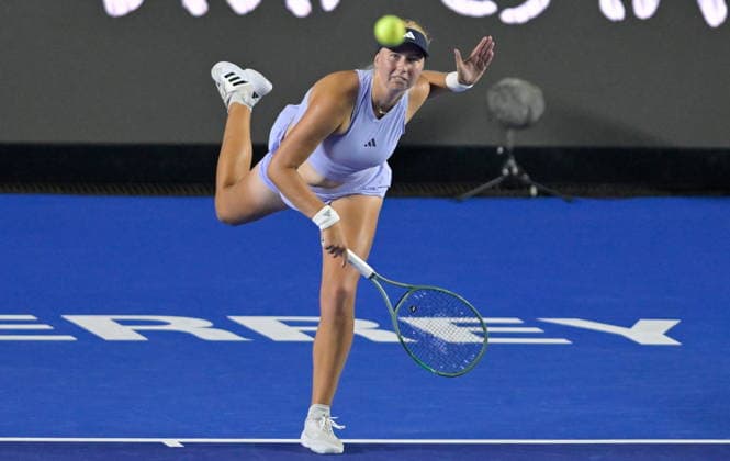 Monterrey Open tennis tournament Clara Tauson of Denmark in action againstDiane Parry of France during their match at the Monterrey Open tennis tournament in Monterrey, Mexico, 27 August 2026. Monterrey Mexico  Copyright: xMiguelxSierrax
