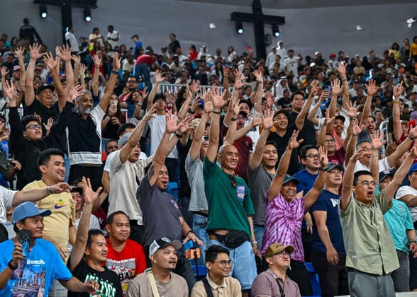 Qatar v China - FIBA Basketball World Cup 2027 Asian Qualifiers Fans during the second-round match between China and Qatar in the FIBA Basketball World Cup Asian Qualifiers at Al Janoub Stadium in Al Wakrah, Qatar, August 27, 2026. DOHA Qatar Copyright: xNOUSHADx