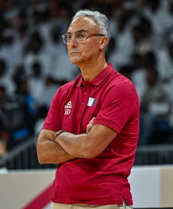 Qatar v China - FIBA Basketball World Cup 2027 Asian Qualifiers Demir Hakan, Head Coach of Qatar reacts during the second-round match between China and Qatar in the FIBA Basketball World Cup Asian Qualifiers at Al Janoub Stadium in Al Wakrah, Qatar, August 27, 2026. DOHA Qatar Copyright: xNOUSHADx