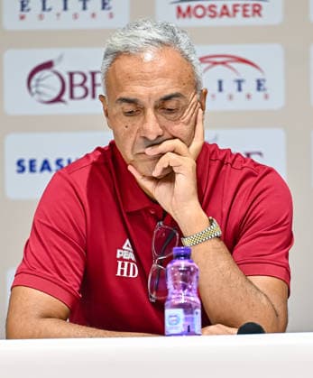 Qatar v China - FIBA Basketball World Cup 2027 Asian Qualifiers Demir Hakan, Head Coach of Qatar, speaks during a post-match press conference, PK, Pressekonferenz after the second-round match between China and Qatar in the FIBA Basketball World Cup Asian Qualifiers at Al Janoub Stadium in Al Wakrah, Qatar, August 27, 2026. DOHA Qatar Copyright: xNOUSHADx