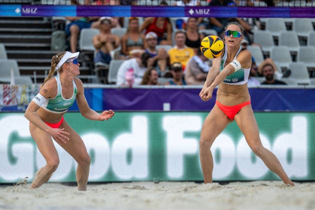 RECORD DATE NOT STATED German Beach Championship - Deutsche Beachvolleyball Meisterschaft Dortmund, Germany 27.08.2026 DORTMUND, GERMANY - AUGUST 27: Louisa Lippmann (Player 1, BR Volleys), Melanie Paul (Player 2, Eintracht Spontent) during the German Beach Championship - Deutsche Beachvolleyball Meisterschaft at Dortmund on August 27, 2026 in Dortmund, Germany. Copyright: xBEAUTIFULxSPORTS PeterxWeberx