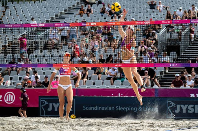 RECORD DATE NOT STATED German Beach Championship - Deutsche Beachvolleyball Meisterschaft Dortmund, Germany 27.08.2026 DORTMUND, GERMANY - AUGUST 27: Kim van de Velde (Player 2, Blaubären TSV Flacht), Sandra Ittlinger (Player 1, Eintracht Spontent e.V.) during the German Beach Championship - Deutsche Beachvolleyball Meisterschaft at Dortmund on August 27, 2026 in Dortmund, Germany. Copyright: xBEAUTIFULxSPORTS PeterxWeberx