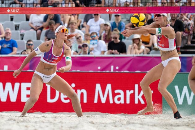 RECORD DATE NOT STATED German Beach Championship - Deutsche Beachvolleyball Meisterschaft Dortmund, Germany 27.08.2026 DORTMUND, GERMANY - AUGUST 27: Kim van de Velde (Player 2, Blaubären TSV Flacht), Sandra Ittlinger (Player 1, Eintracht Spontent e.V.) during the German Beach Championship - Deutsche Beachvolleyball Meisterschaft at Dortmund on August 27, 2026 in Dortmund, Germany. Copyright: xBEAUTIFULxSPORTS PeterxWeberx