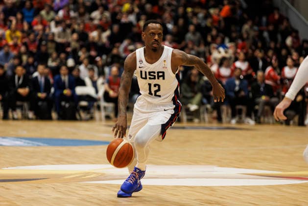 Chile v USA - FIBA World Cup 2027 Americas Qualifier Santiago, Chile - 27 August: James Nunnally of United States dribbles during the FIBA World Cup 2027 Americas Qualifiers Group E game between Chile and USA at Centro de Deportes Colectivos on August 27, 2026 in Santiago, Chile Santiago Centro de Deportes Colectivos Region Metropolitana de Santiago Chile Copyright: xLatinxSportxImagesx