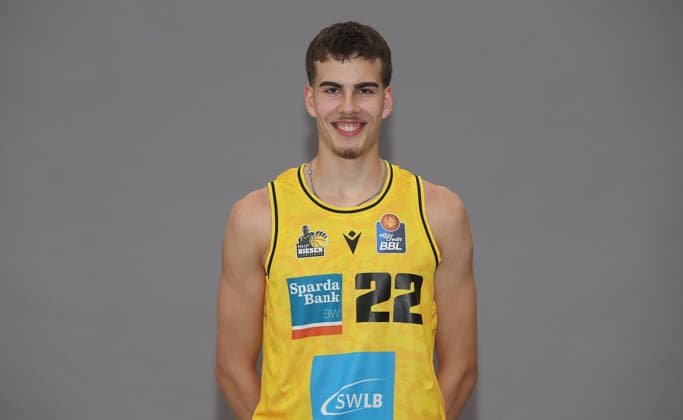 Ludwigsburg , Basketball Fototermin MHP Riesen Ludwigsburg Saison 2026 2027 , Max Riedel