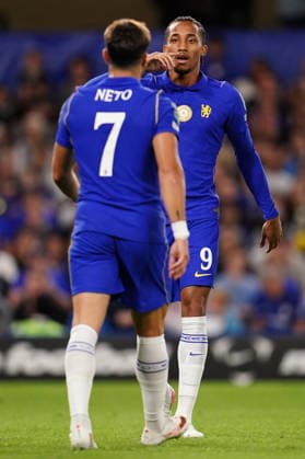 Chelsea v Luton Town - Carabao Cup Second Round Joao Pedro and Pedro Neto of Chelsea during the Carabao Cup round 2 match between Chelsea and Luton Town at Stamford Bridge in London, United Kingdom, on August 27, 2026. United Kingdom  Copyright: xNewsxImagesx originalFilename:cosgrove-carabaoc260827_npxbm.jpg