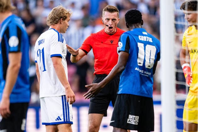 FC Copenhagen v FC Inter Turku, UEFA Conference League qualification, Copenhagen, Denmark Copenhagen, Denmark. 27th, August 2026. Referee Oleksiy Derevinskyi seen during the UEFA Conference League qualification match between FC Copenhagen and FC Inter Turku at Parken in Copenhagen. Denmark, Copenhagen, Parken  Copyright: xGonzalesxPhoto TobiasxJorgensenx