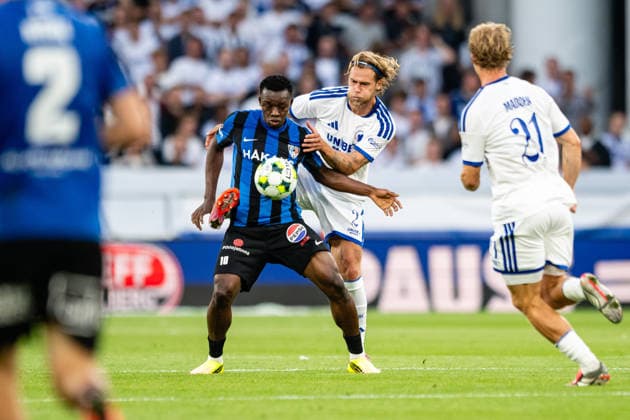 FC Copenhagen v FC Inter Turku, UEFA Conference League qualification, Copenhagen, Denmark Copenhagen, Denmark. 27th, August 2026. Alie Conteh (10) of FC Inter Turku and Felix Beijmo (2) of FC Copenhagen seen during the UEFA Conference League qualification match between FC Copenhagen and FC Inter Turku at Parken in Copenhagen. Denmark, Copenhagen, Parken  Copyright: xGonzalesxPhoto TobiasxJorgensenx