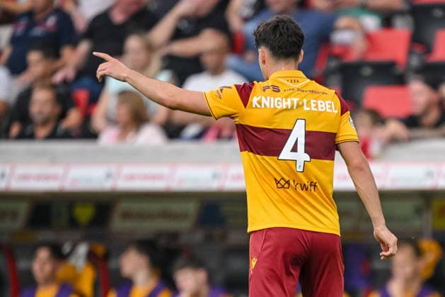 Jamie Knight-Lebel (Motherwell FC) gestures during the UEFA Conference League 2026 27 Play Off Round Second Leg match between Club Freiburg and Motherwell at Stadion am Wolfswinkel on August 27, 2026 in Freiburg, Germany. (Photo by Harry Langer DeFodi Images) -