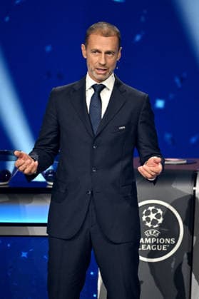 Aleksander Ceferin, le président de l’UEFA, lors du tirage au sort de la phase de ligue de l’édition 2026-2027 de la Ligue des champions au Grimaldi Forum de Monaco, le 27 août 2026. Bruno Bebert Bestimage The 2026 27 UEFA Champions League league phase draw at the Grimaldi Forum in Monaco on August 27, 2026. Monaco Monaco  Copyright: xBrunoxBebertx xBestimagexBrunoxBebertx xBestimagex