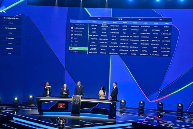 David Villa, Giorgio Marchetti et Thierry Henry lors du tirage au sort de la phase de ligue de l’édition 2026-2027 de la Ligue des champions au Grimaldi Forum de Monaco, le 27 août 2026. Bruno Bebert Bestimage The 2026 27 UEFA Champions League league phase draw at the Grimaldi Forum in Monaco on August 27, 2026. Monaco Monaco  Copyright: xBrunoxBebertx xBestimagexBrunoxBebertx xBestimagex