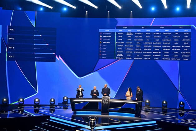 David Villa, Giorgio Marchetti et Thierry Henry lors du tirage au sort de la phase de ligue de l’édition 2026-2027 de la Ligue des champions au Grimaldi Forum de Monaco, le 27 août 2026. Bruno Bebert Bestimage The 2026 27 UEFA Champions League league phase draw at the Grimaldi Forum in Monaco on August 27, 2026. Monaco Monaco  Copyright: xBrunoxBebertx xBestimagexBrunoxBebertx xBestimagex