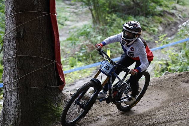 28.08.2026, Daolasa di Commezzadura, Black Snake, 2026 UCI MTB World Championship, WM, Weltmeisterschaft Women Junior s Qualifications DHI (downhill) Matilda Moreira Soto 35 (CHI) Daolasa di Commezzadura Black Snake Trento Italy Copyright: xJustPictures.ch FrancescoxMinghettix jp-en-FrMi-_NG_1115
