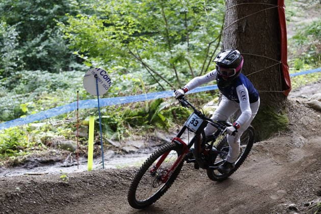 28.08.2026, Daolasa di Commezzadura, Black Snake, 2026 UCI MTB World Championship, WM, Weltmeisterschaft Women Junior s Qualifications DHI (downhill) Lauryn Saluzzo 33 (FRA) Daolasa di Commezzadura Black Snake Trento Italy Copyright: xJustPictures.ch FrancescoxMinghettix jp-en-FrMi-_NG_1125