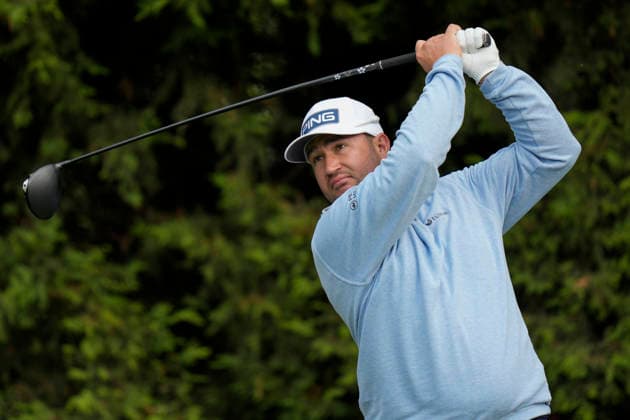 SUTTON COLDFIELD, ENGLAND - AUG 28: Thristan Lawrence (RSA) plays from the ninth tee during the completion of the delayed Round 1 at the 2026 Husqvarna British Masters at The Belfry, Sutton Coalfield on August 28, 2026 in Warwickshire, England The 2026 Husqvarna British Masters