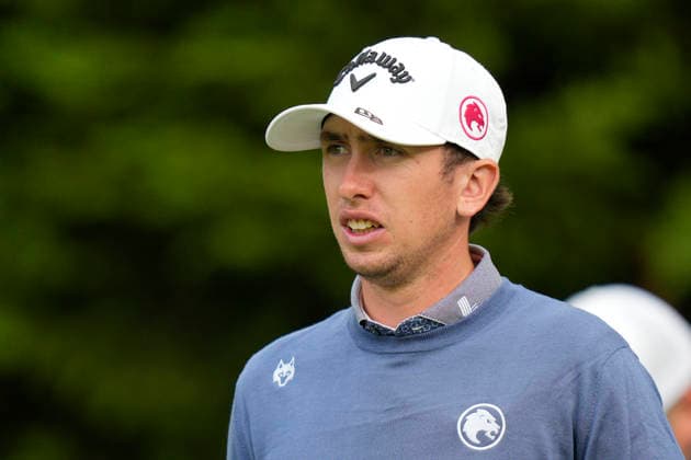 SUTTON COLDFIELD, ENGLAND - AUG 28: Tom McKibbin (NIR) walks from the ninth tee during the completion of the delayed Round 1 at the 2026 Husqvarna British Masters at The Belfry, Sutton Coalfield on August 28, 2026 in Warwickshire, England The 2026 Husqvarna British Masters